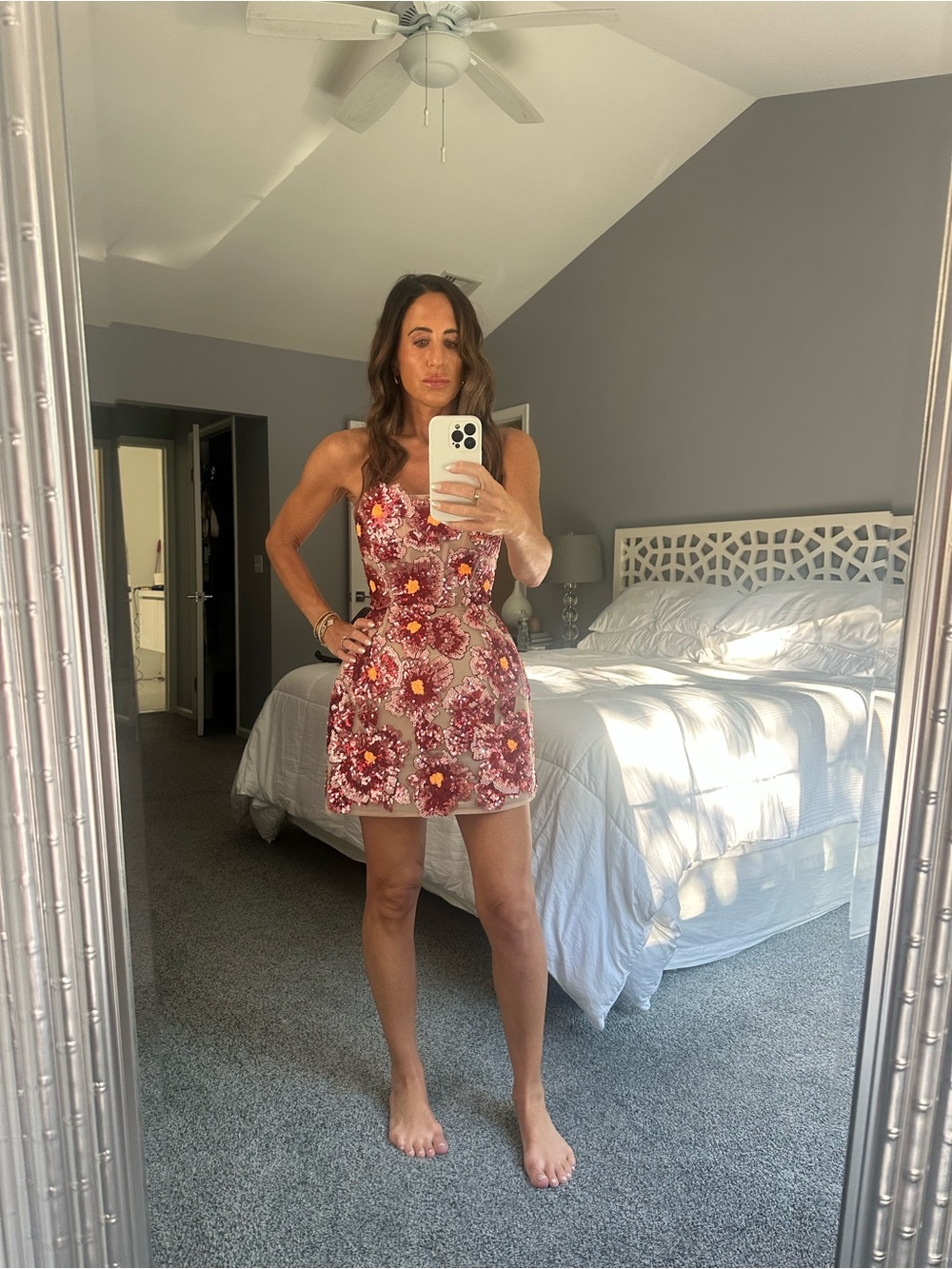 Bronx and Banco Raspberry Sequin Maraya Mini Dress in Pink Mukti - Picture 3 of 4